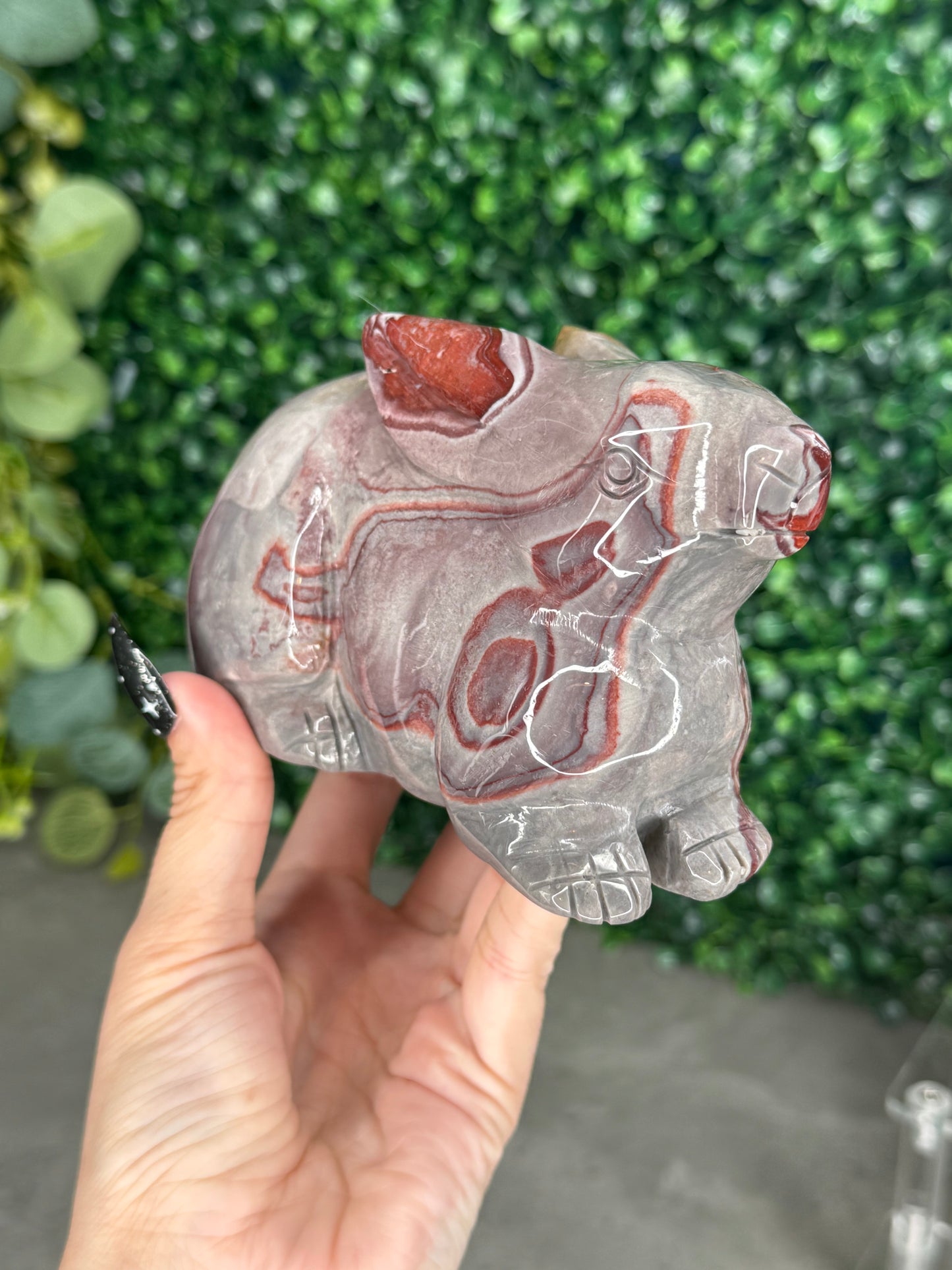Picture Jasper Large Bunny Rabbit Carving
