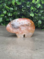 Pink Plume Agate Bear Crystal Carvings - Indonesia