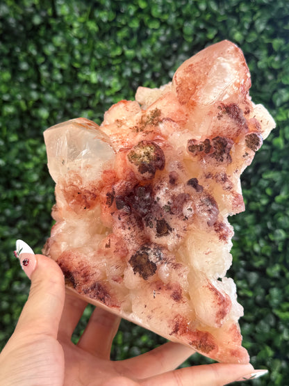 Stilbite with Hematite Dusting and Calcite - India - 1.5kg