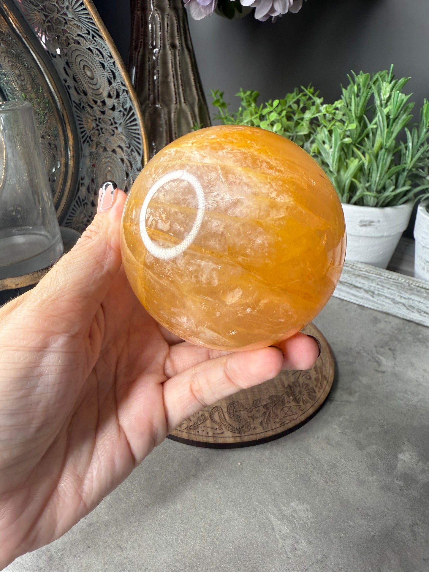 Starlight Golden Healer Quartz Crystal Sphere - Six Star Asterism - 309g
