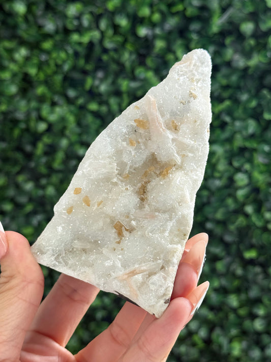 Golden Calcite with Stilbite on Heulandite - 221g