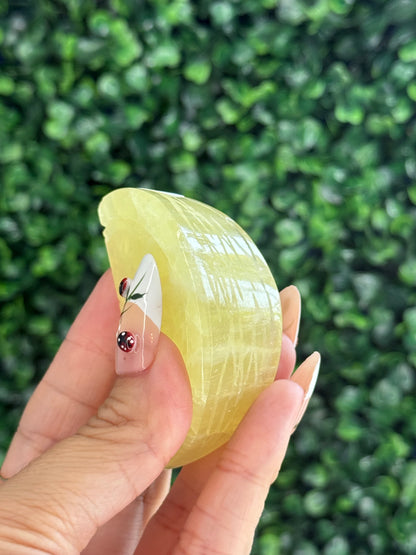Lemon Calcite Lemon Slice Crystal Carvings from Pakistan