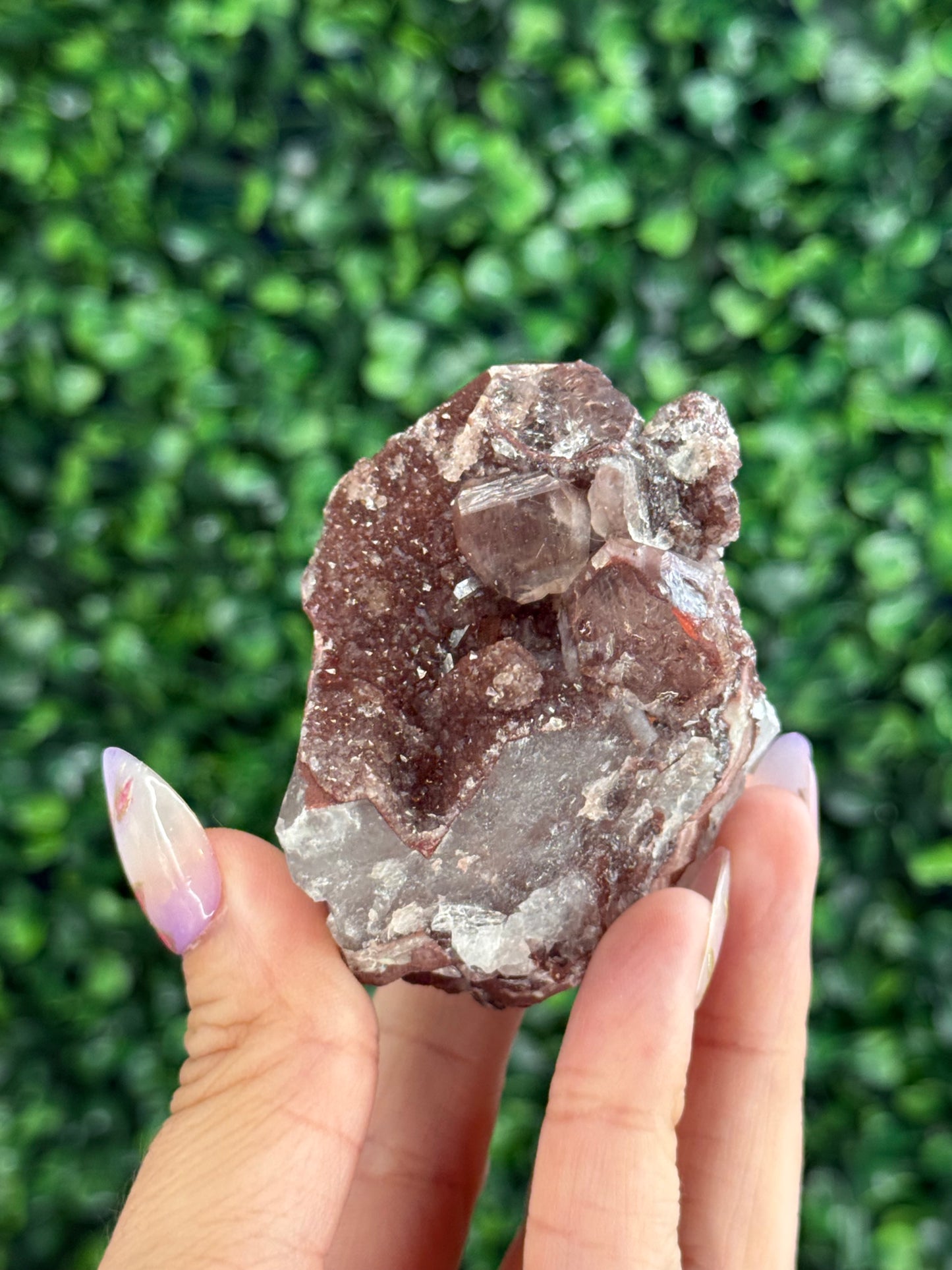 Red Hematite Quartz Crystal Specimen - Morocco C