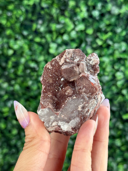 Red Hematite Quartz Crystal Specimen - Morocco C