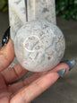 White Plume Agate with Amethyst Druzy from Closed Mine Crystal Carvings