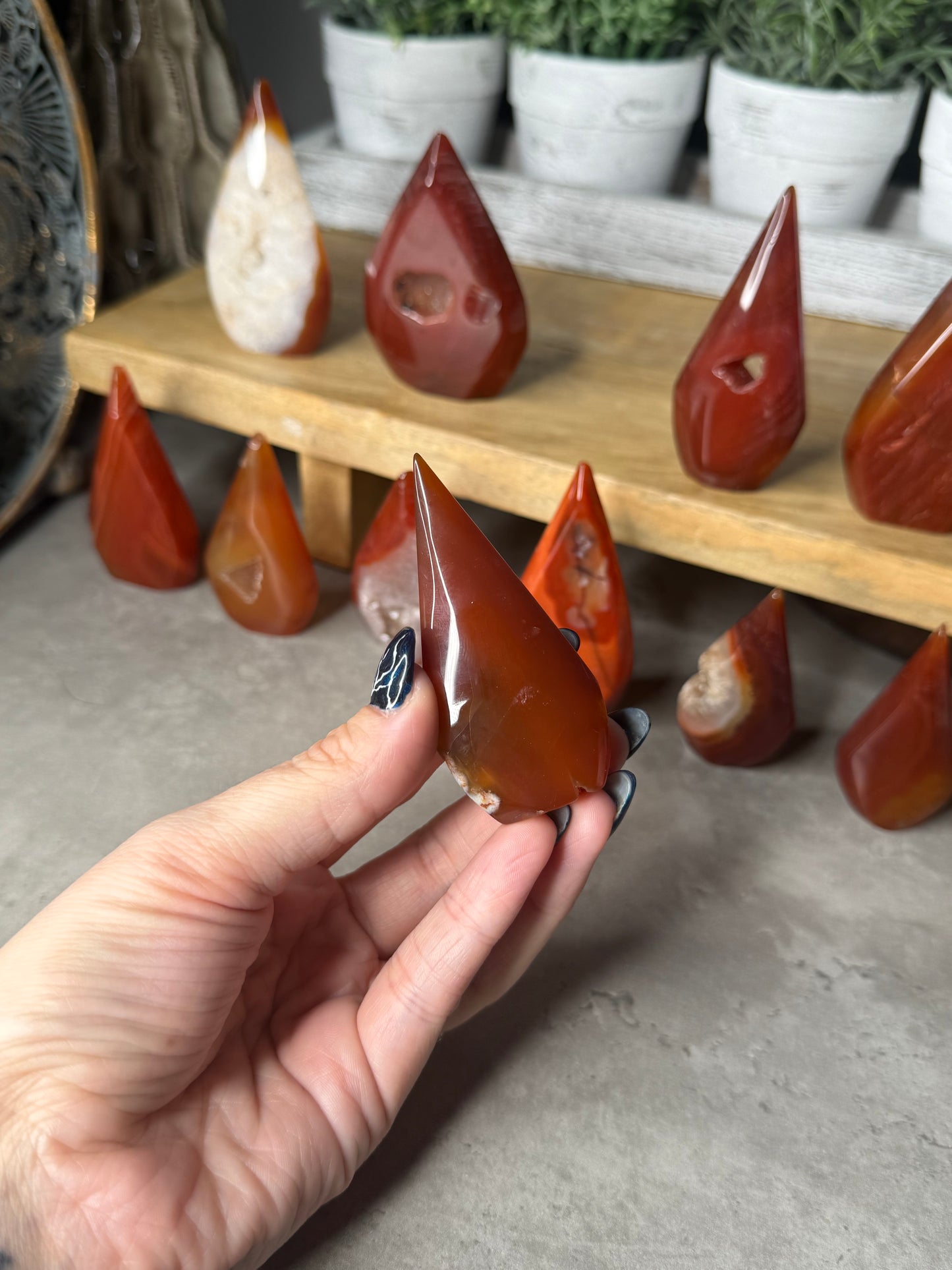 Carnelian Crystal Standing Teardrops
