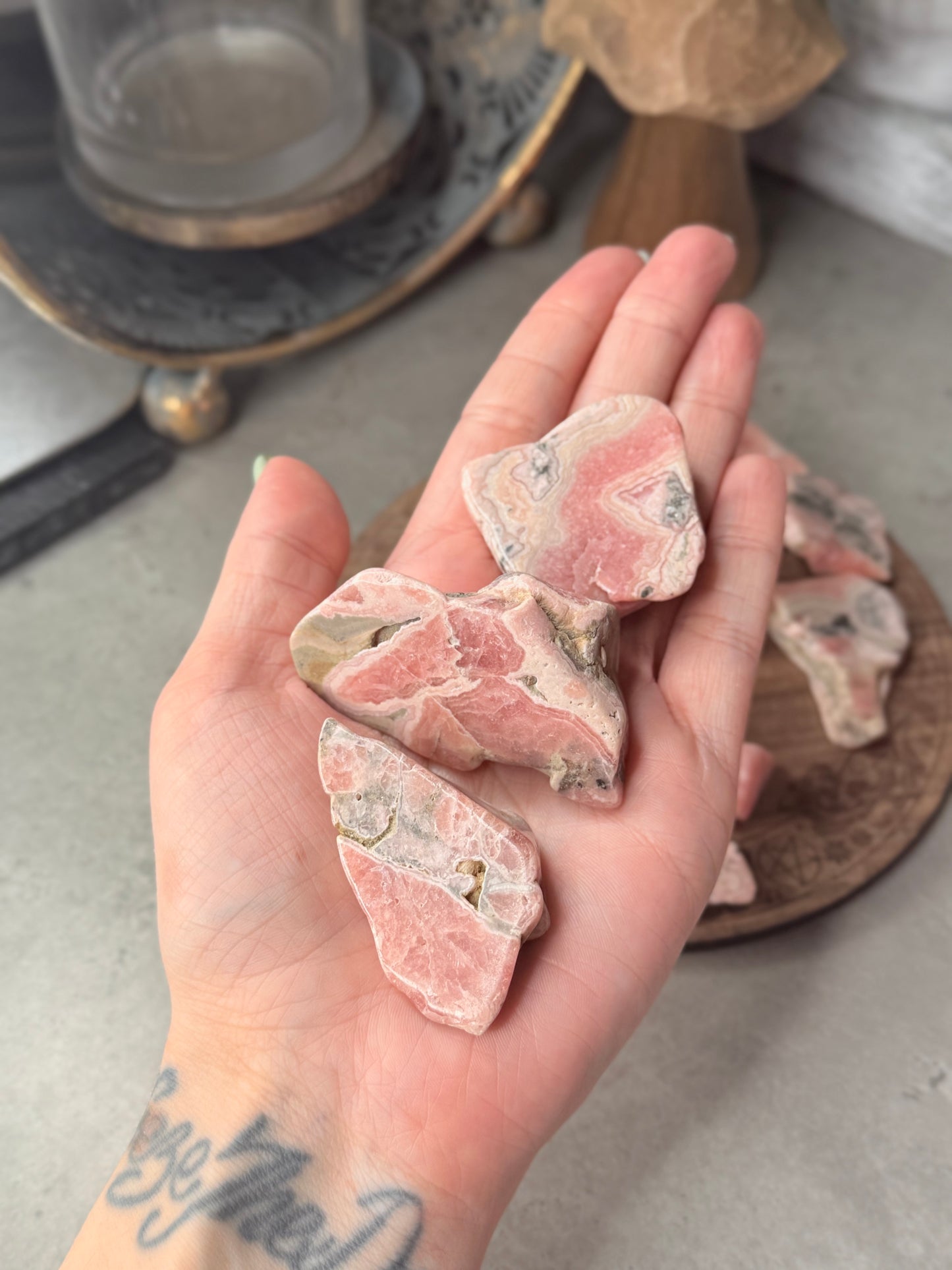 Rhodochrosite Crystal Tumbles and Chips