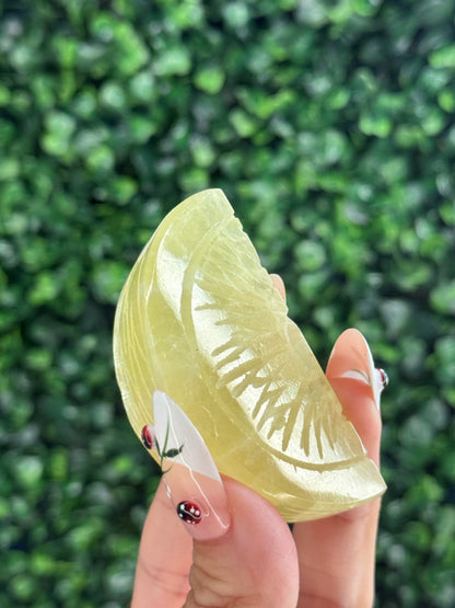 Lemon Calcite Lemon Slice Crystal Carvings from Pakistan