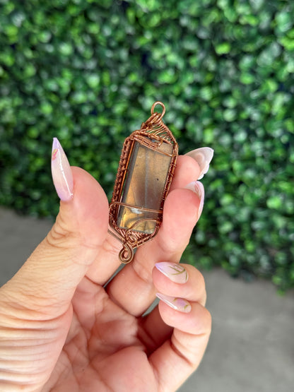 Wire Wrapped Labradorite Pendant from Indonesia