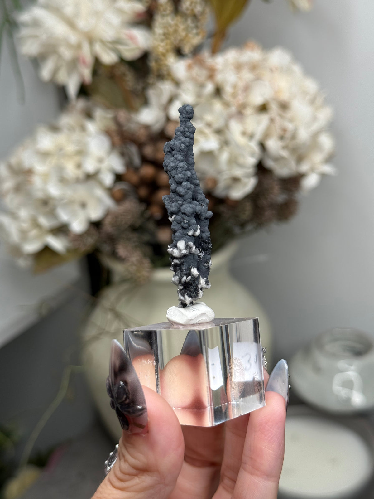 Goethite Stalactites with Calcite from Aouz, Er Rachidia Province, Morocco - B