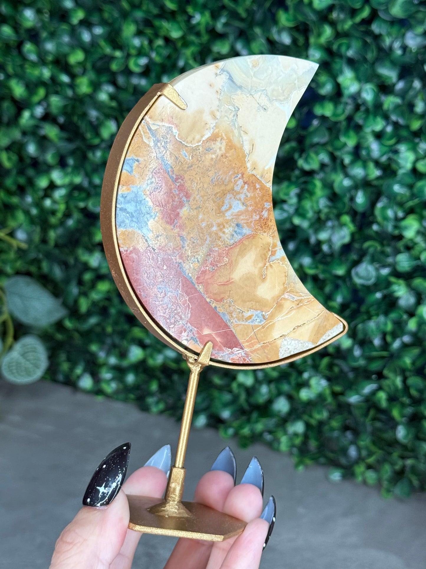 Brecciated Jasper Moon Crystal Carving - Indonesia