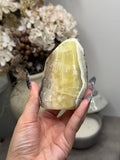 Yellow Aragonite Freeform Crystal Carvings B - Pakistan