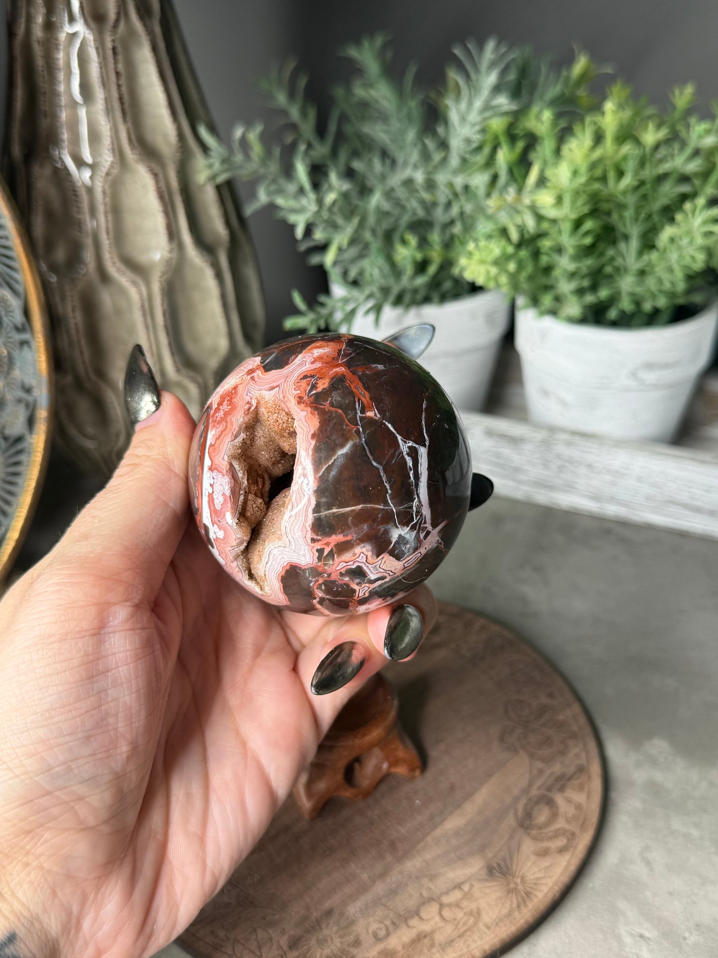 Mexican Lace Druzy Agate Sphere