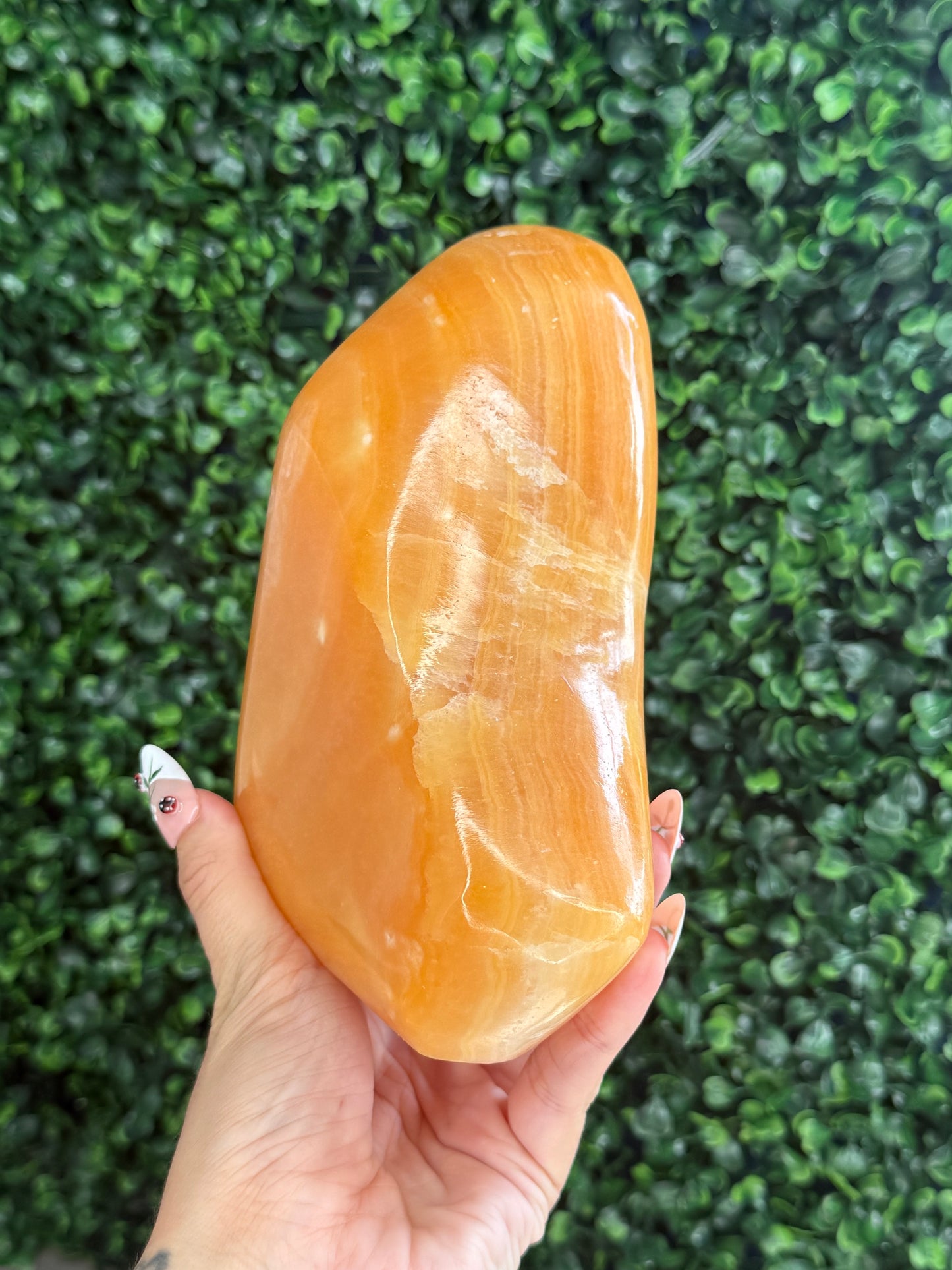 XL Orange Calcite Polished Freeform Crystal Carvings from India F 2kg