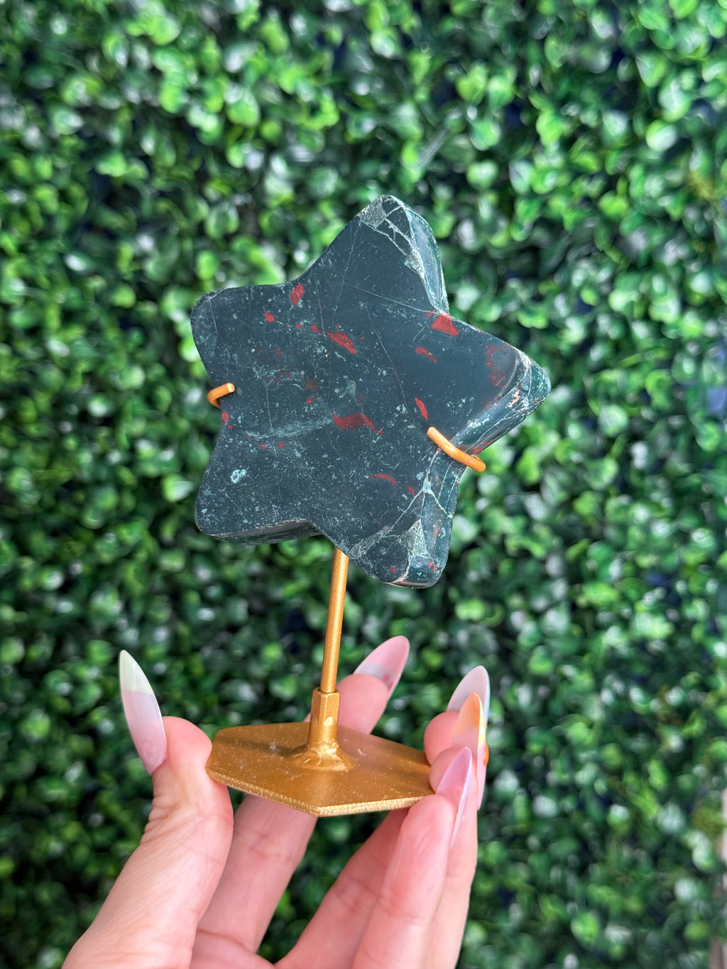 Green Jasper Star Crystal Carving - Indonesia A