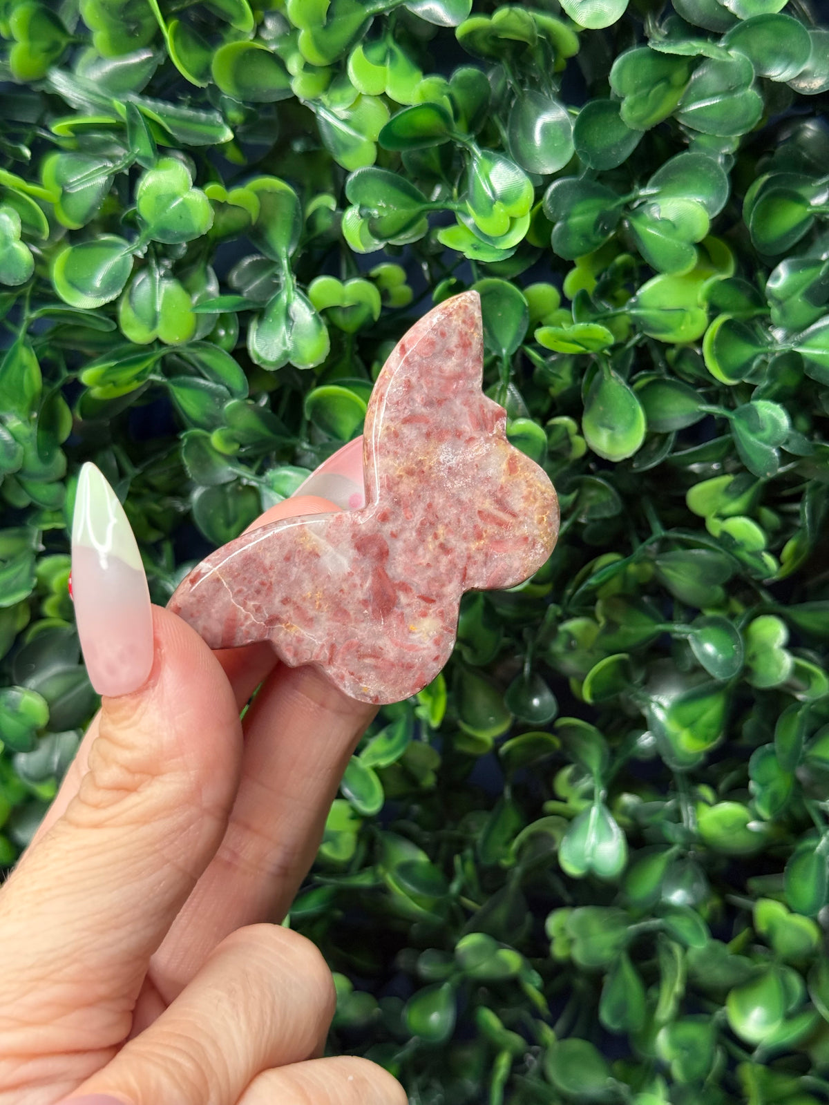 Strawberry Jasper Mini Butterfly Crystal Carvings - Pakistan
