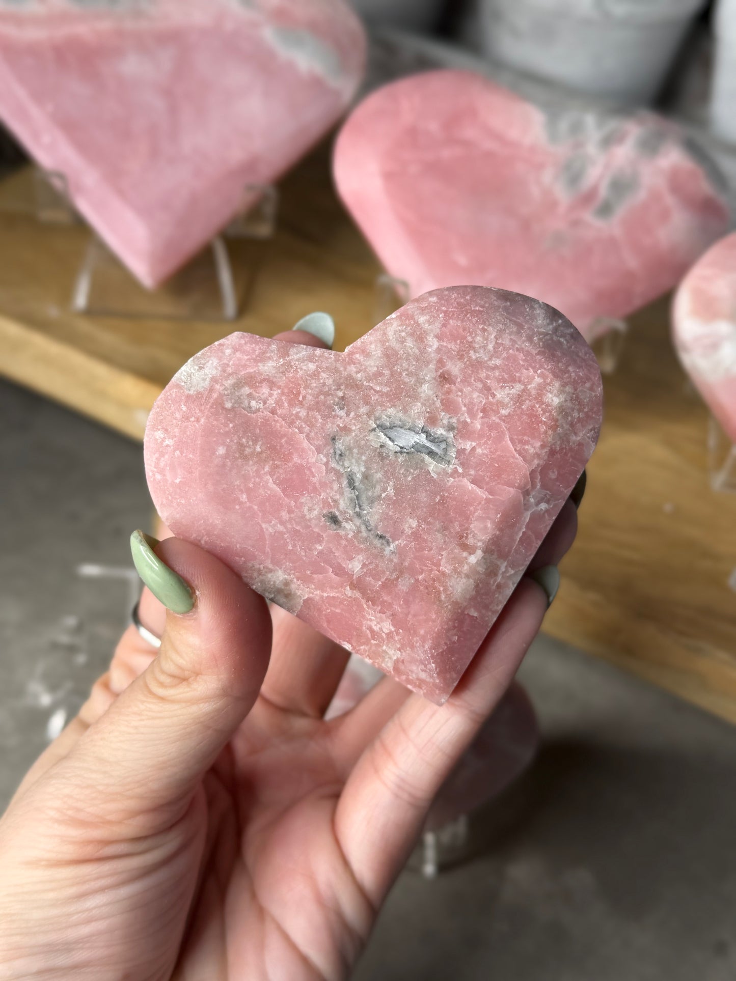 Pink Opal Crystal Hearts