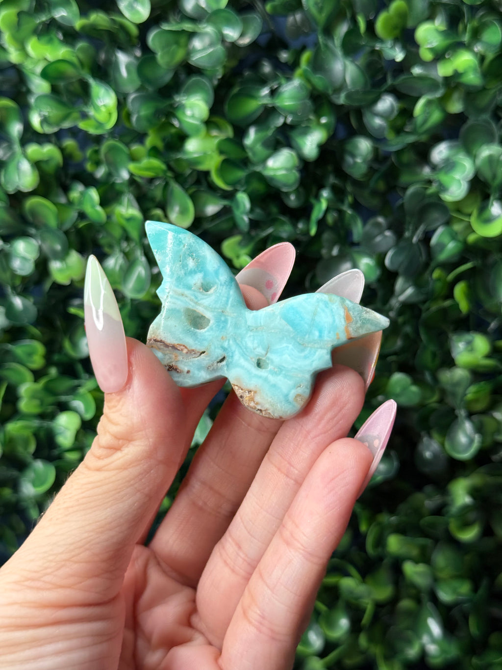 Blue Aragonite Mini Butterfly Crystal Carvings - Pakistan