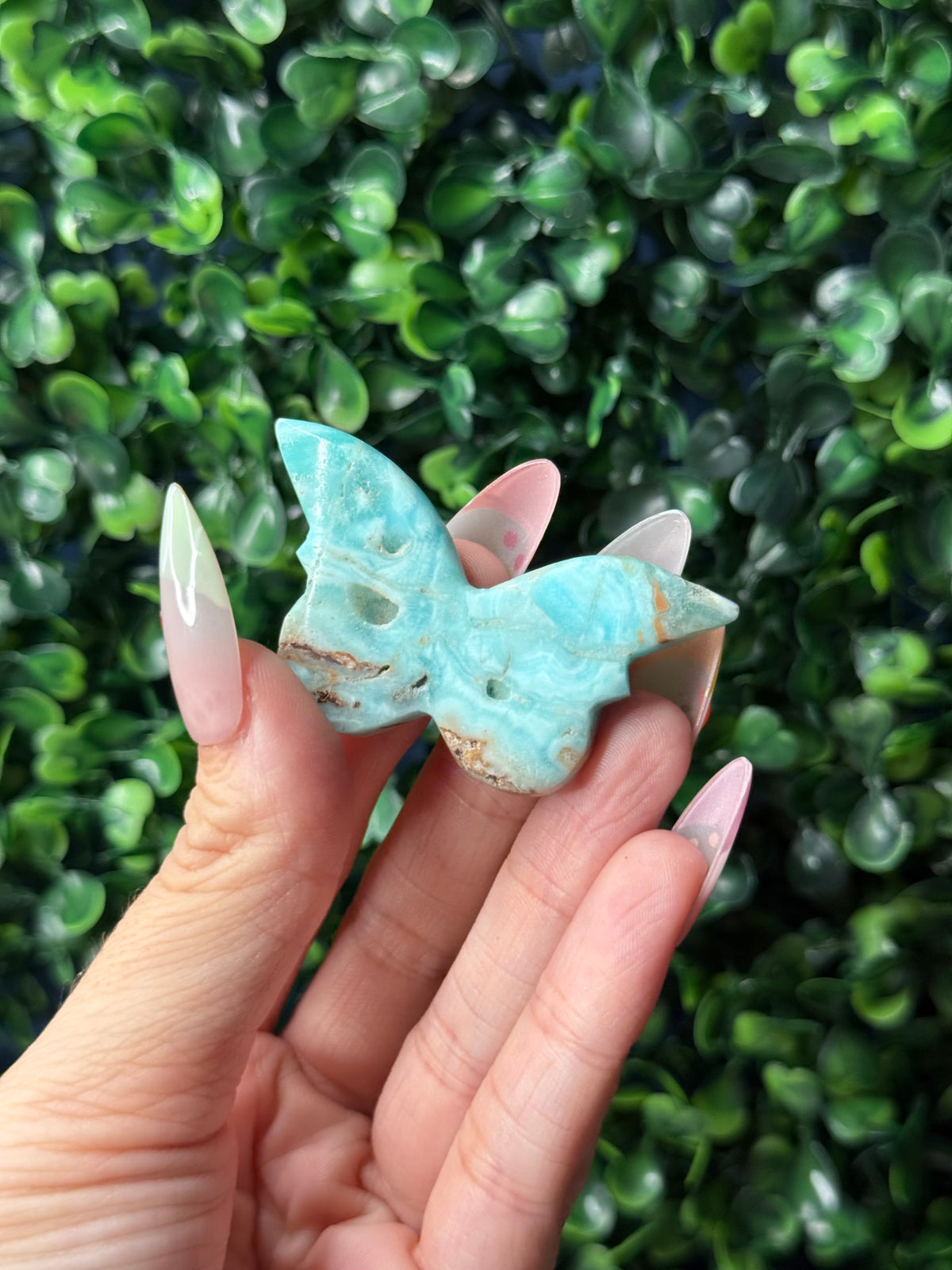 Blue Aragonite Mini Butterfly Crystal Carvings - Pakistan