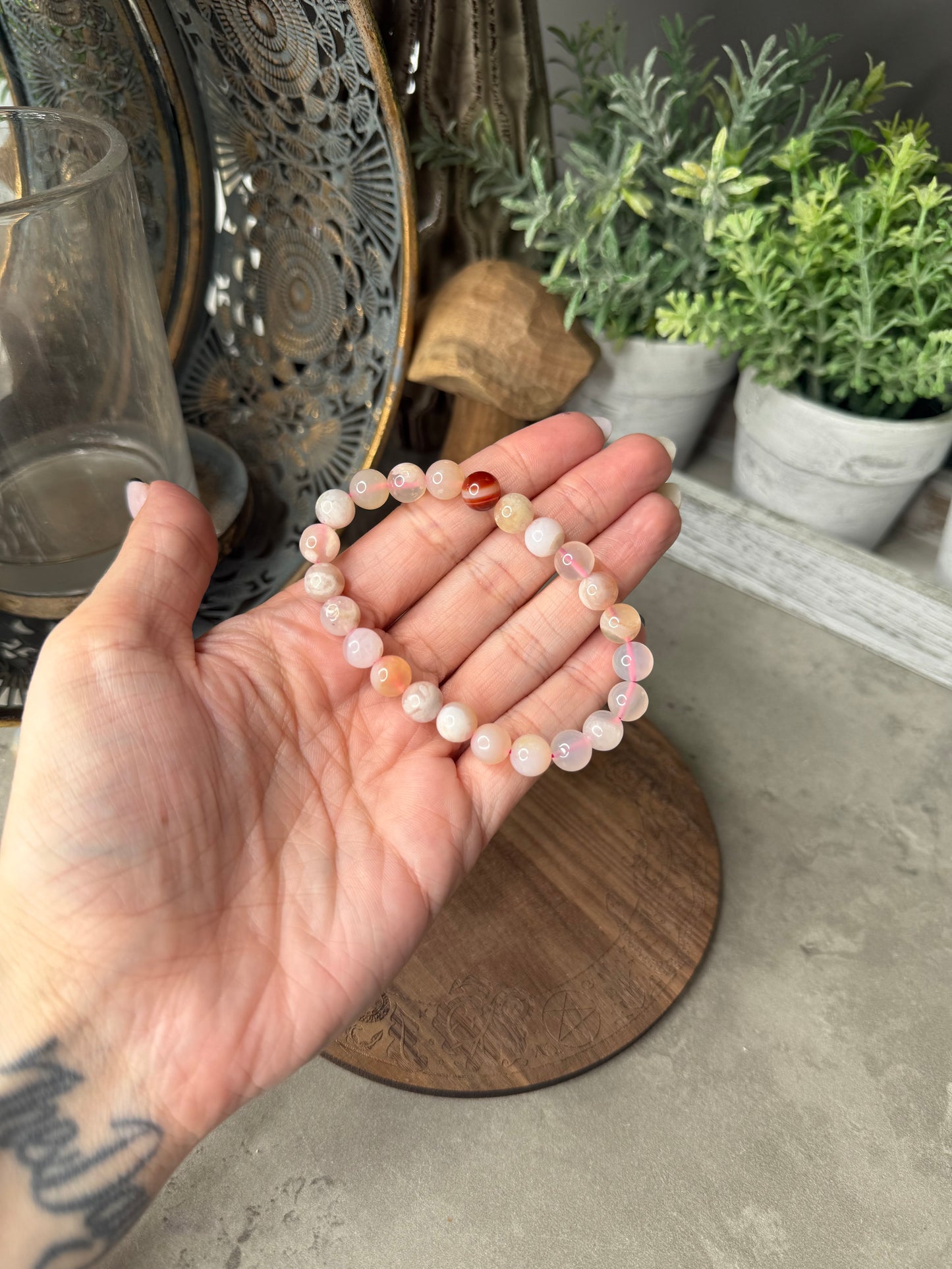 Agate Crystal Beaded Bracelet