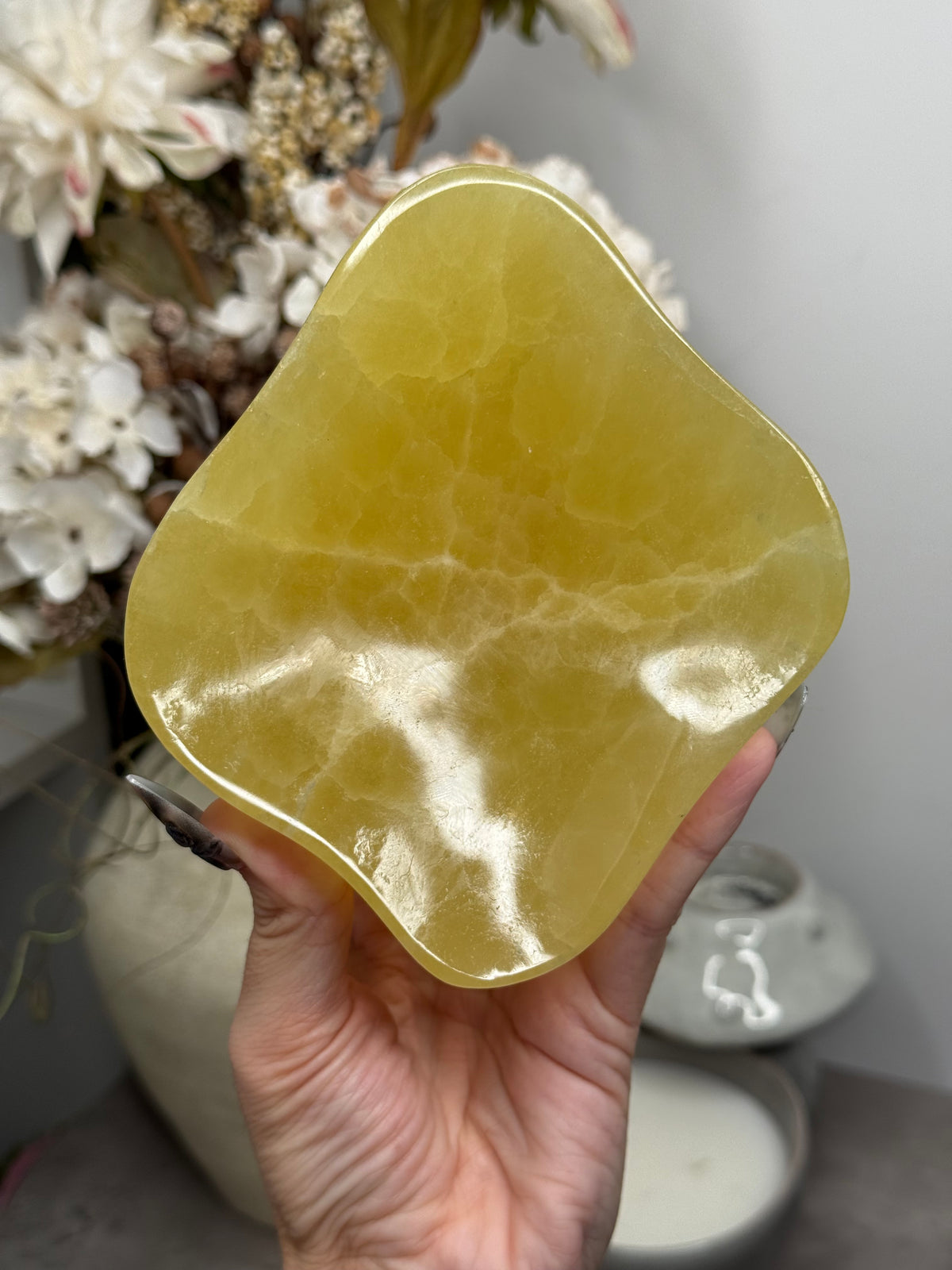 Lemon Calcite Large Bowl Crystal Carving B - Pakistan