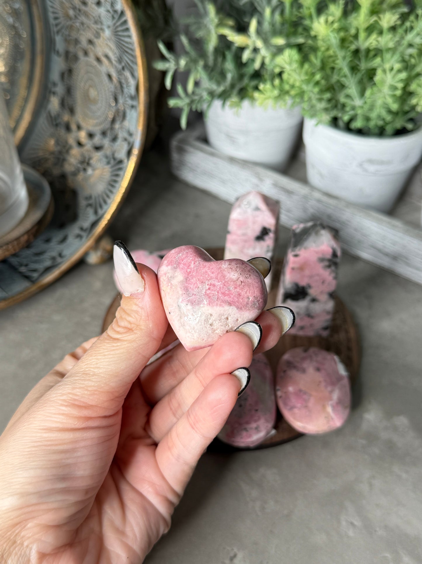 Peruvian Rhodonite Palms Hearts Towers