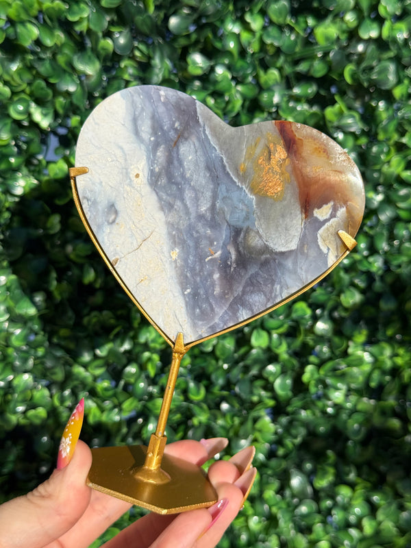 Purple Chalcedony Heart - Indonesia