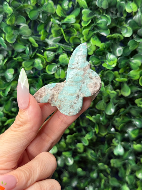 Amazonite Mini Butterfly Crystal Carvings - Pakistan