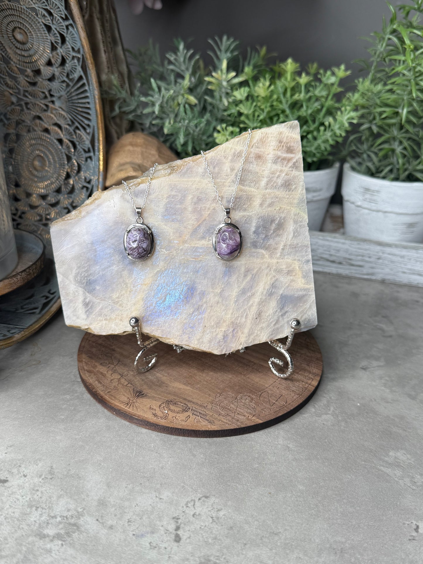 Charoite Crystal Pendants