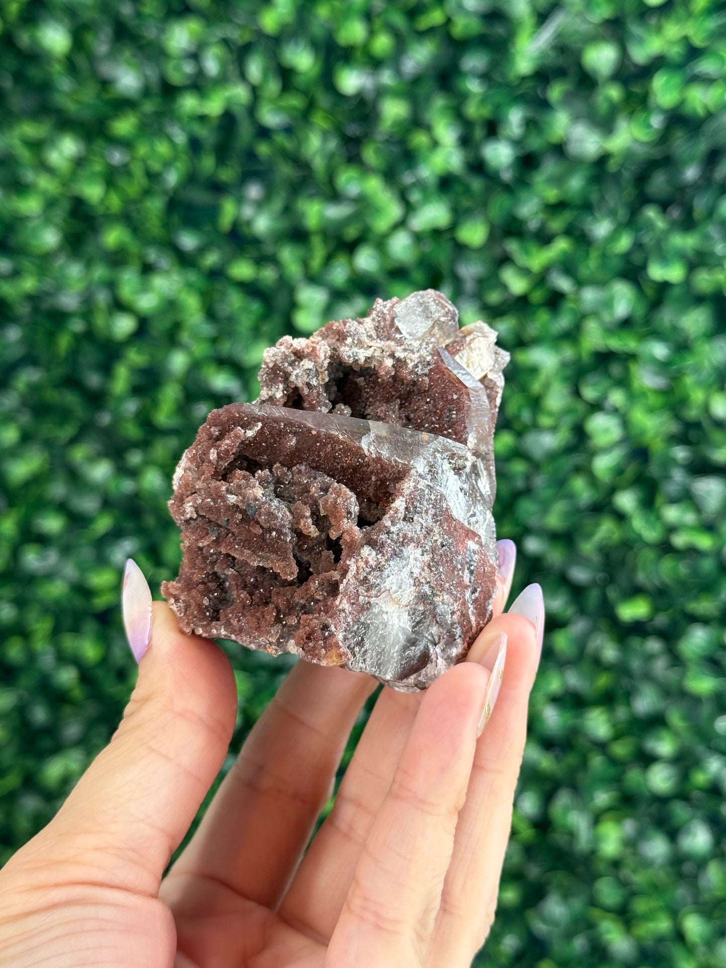 Red Hematite Quartz Crystal Specimen - Morocco B