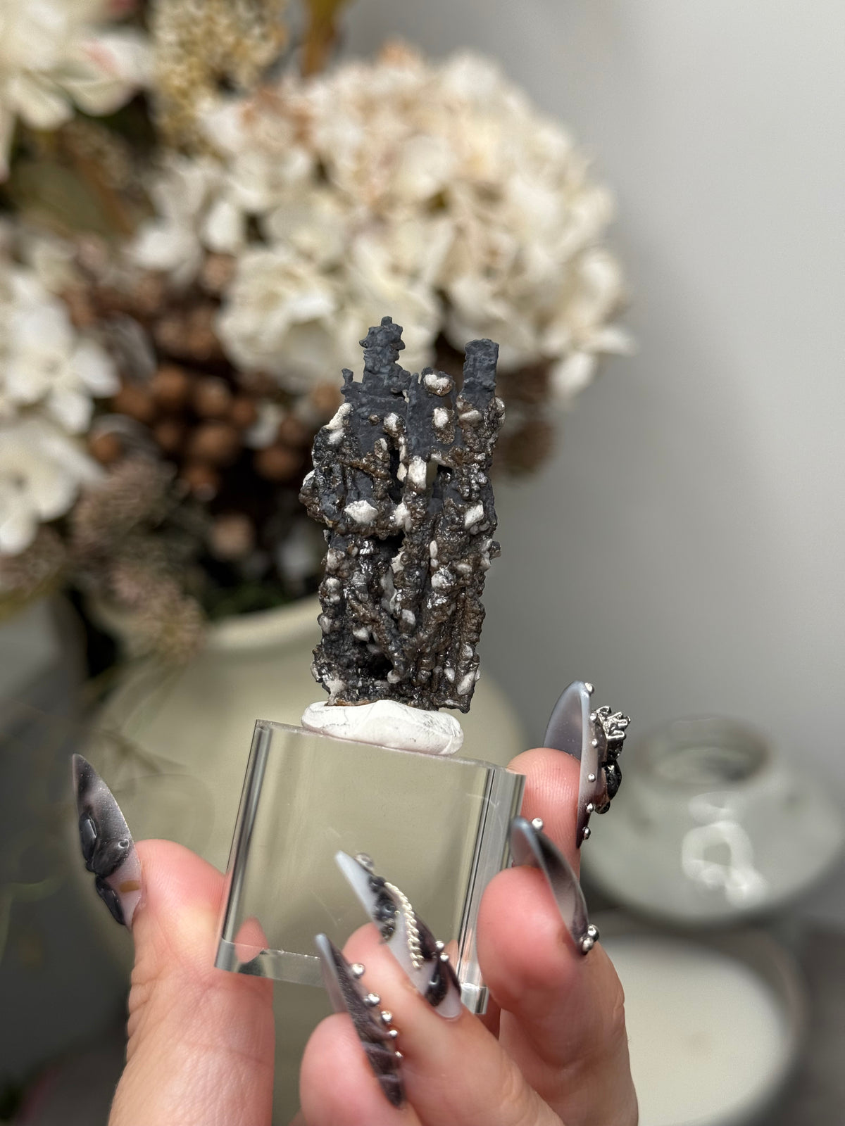Goethite Stalactites with Calcite from Aouz, Er Rachidia Province, Morocco - E