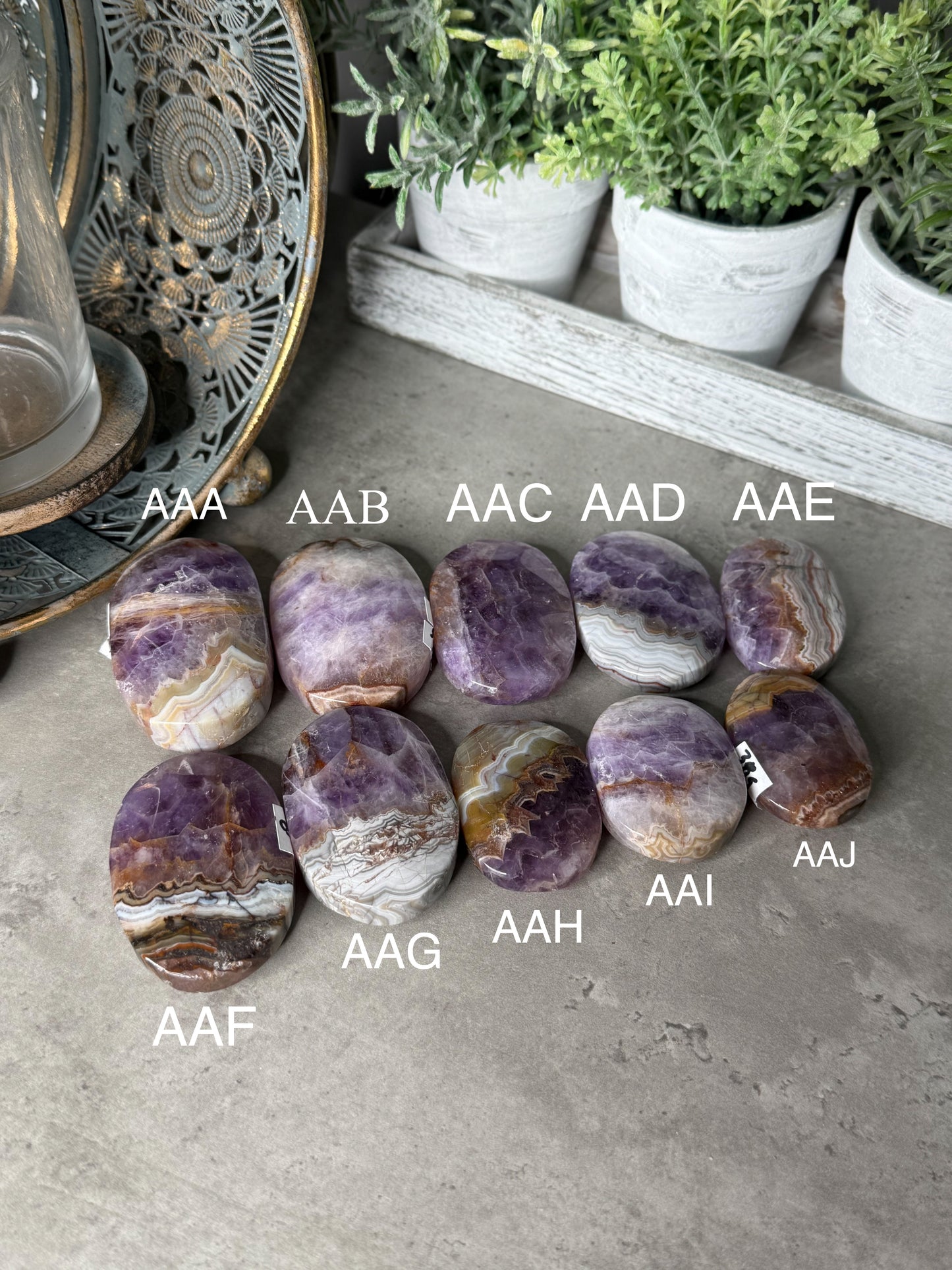 Amethyst x Crazy Lace Agate Palmstone