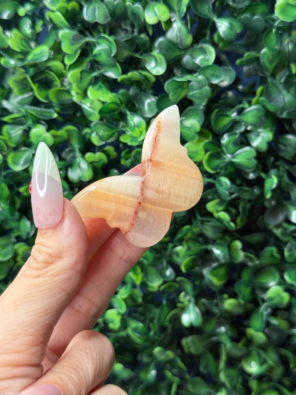 Peach Calcite Mini Butterfly Crystal Carvings - Pakistan