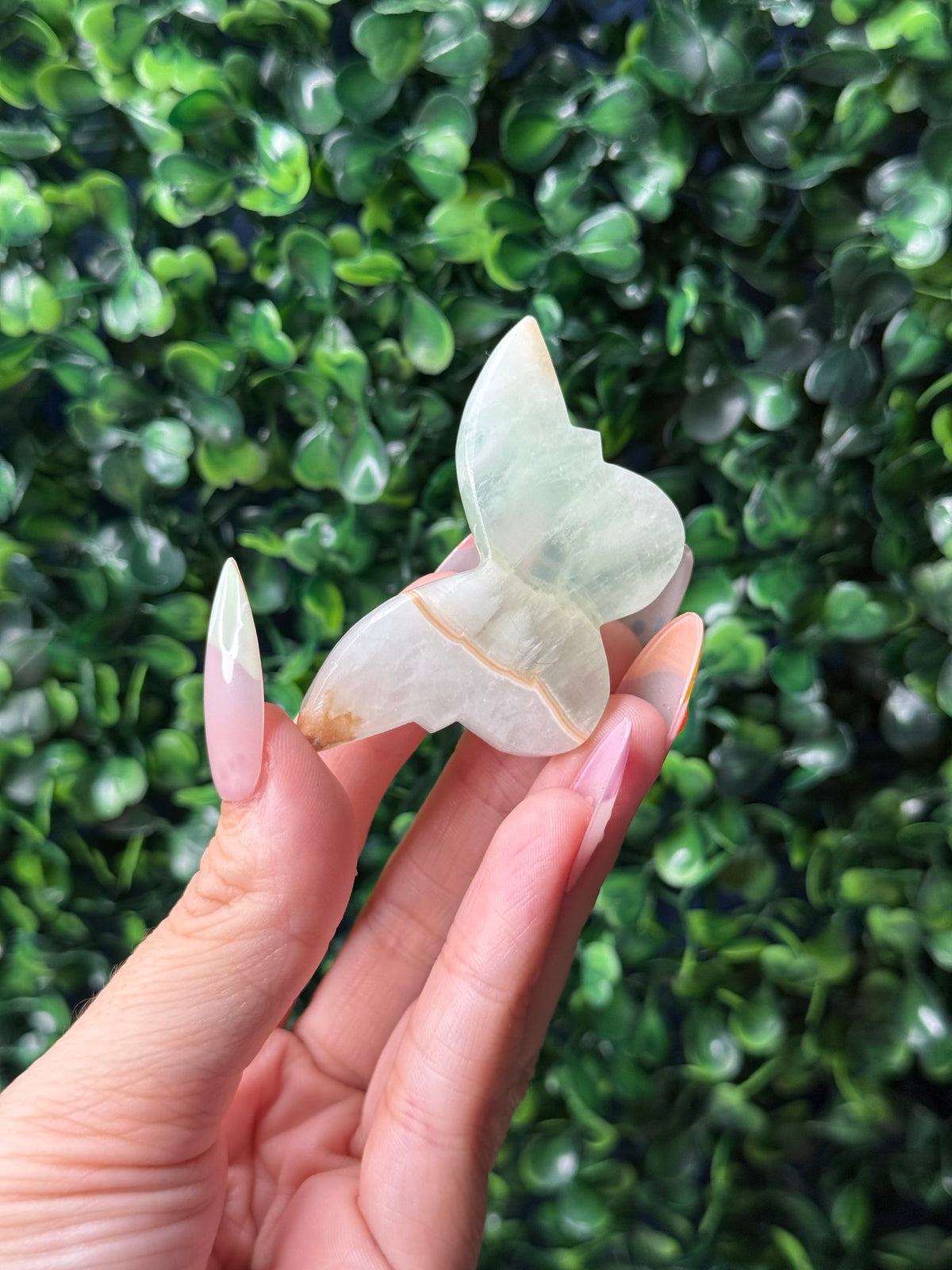 Green Caribbean Calcite Mini Butterfly Crystal Carvings - Pakistan