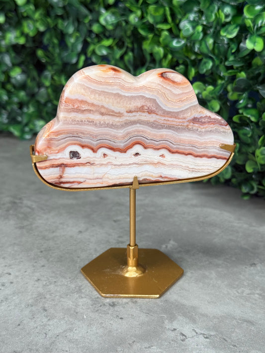 Pink Crazy Lace Agate Cloud Crystal Carvings - Indonesia