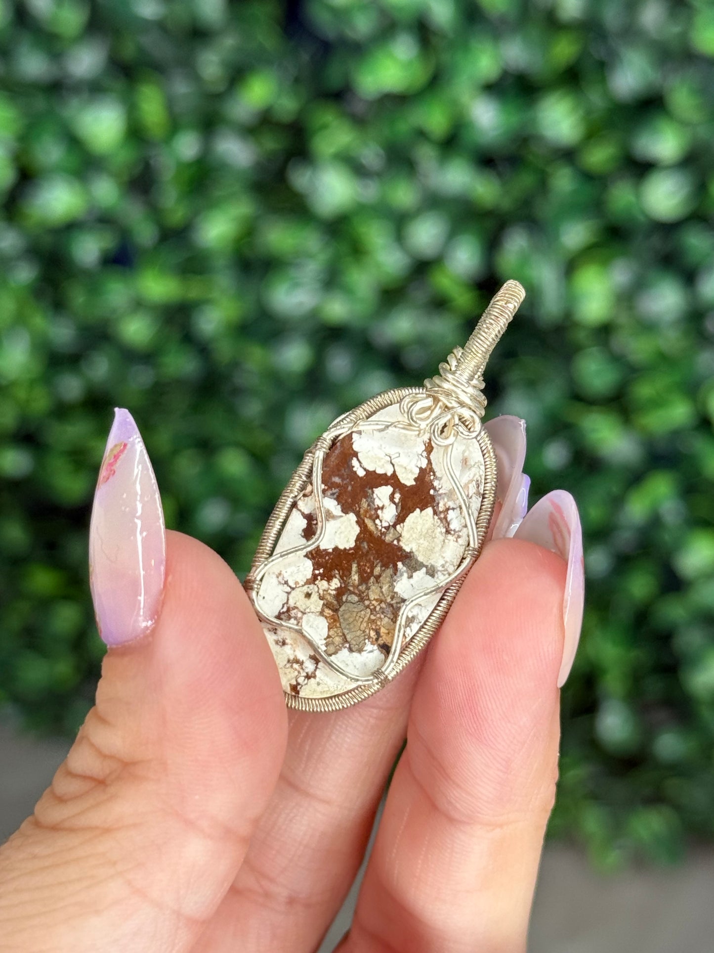 Wire Wrapped Brecciated Jasper Pendant from Indonesia (imperfect)