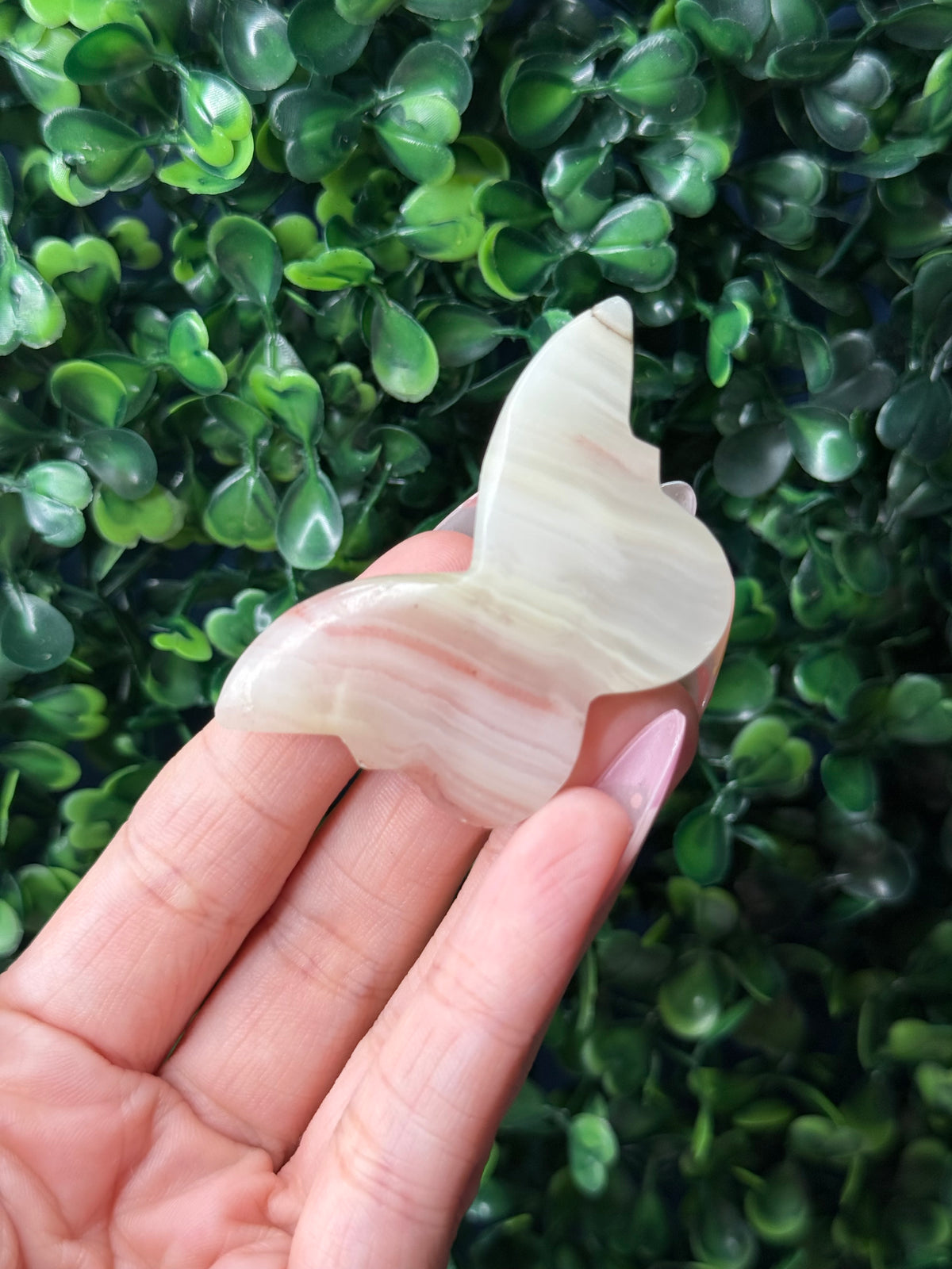 Pink & Green Banded Onyx Mini Butterfly Crystal Carvings - Pakistan