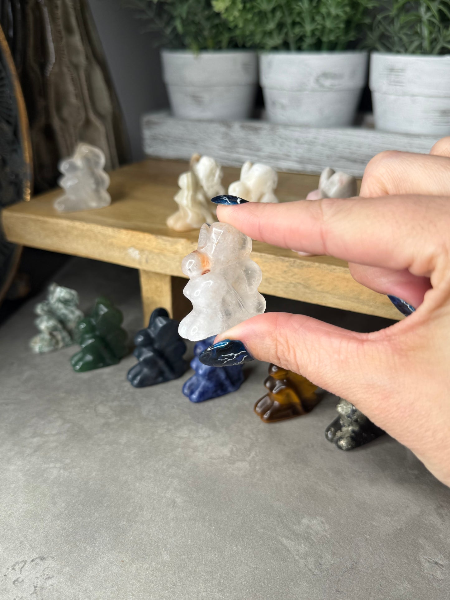 Sitting Fairy Mini Crystal Carving