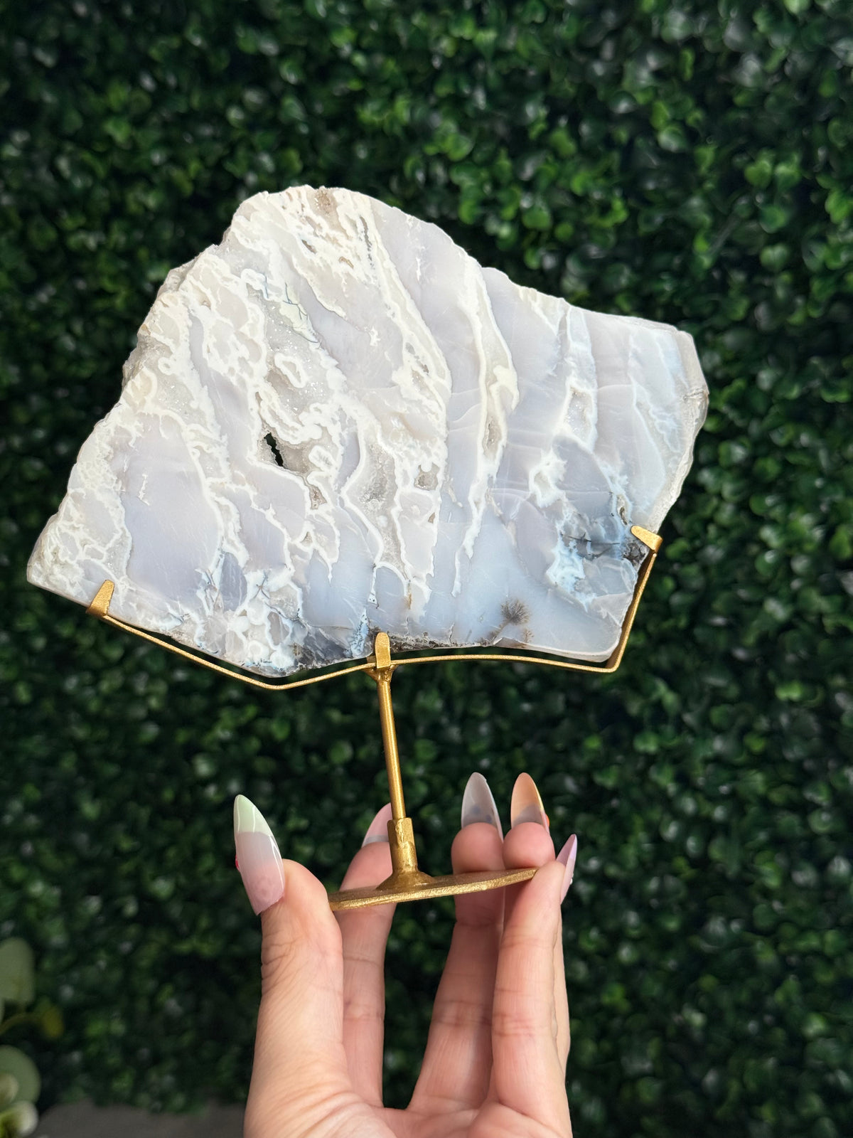 White Plume Agate Slab - Indonesia - B