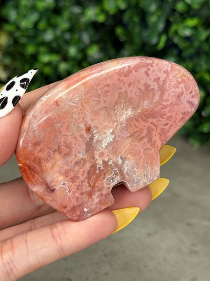 Pink Carnelian Bear Crystal Carvings