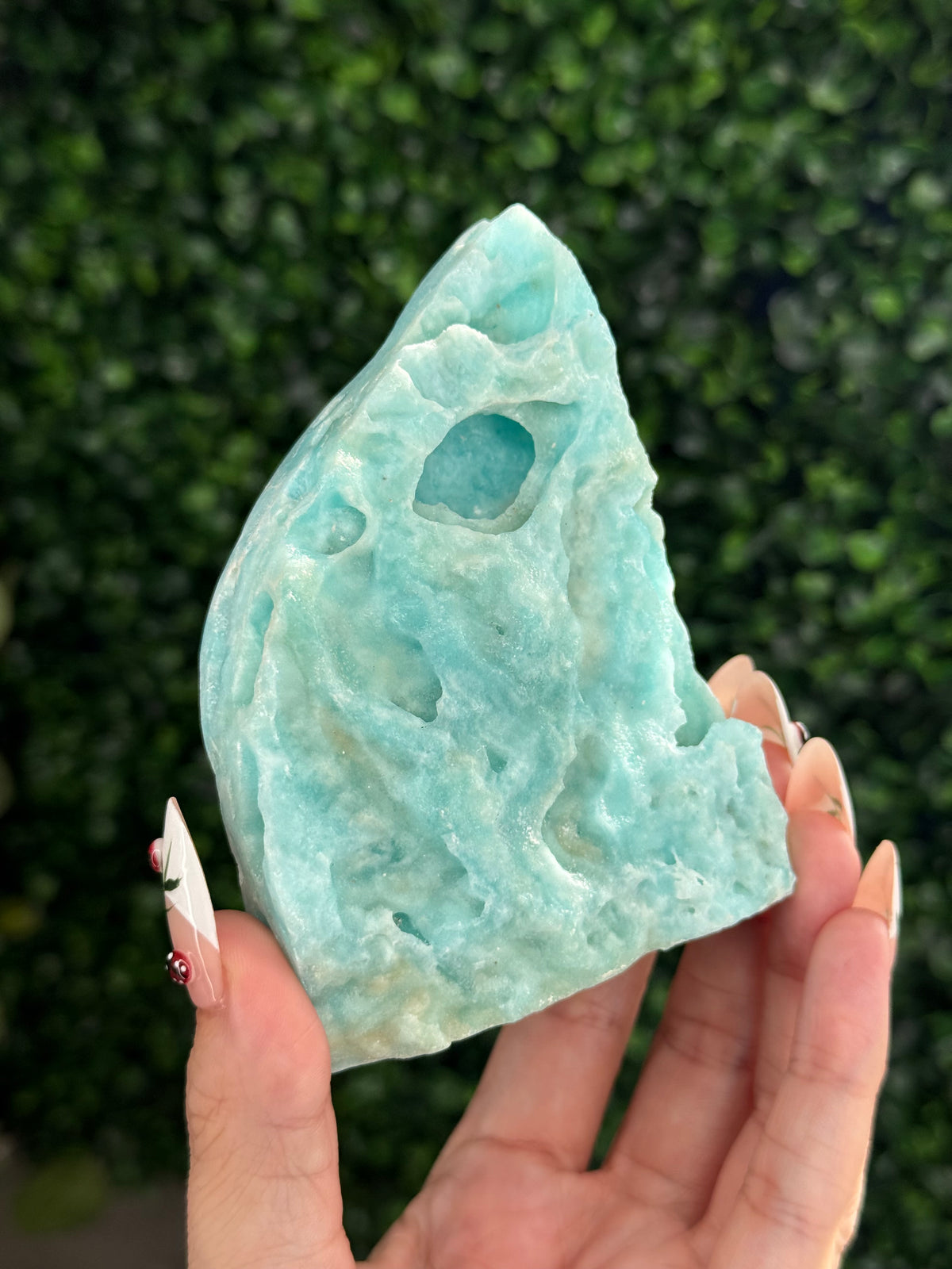 Half polish Blue Aragonite Freeform - M