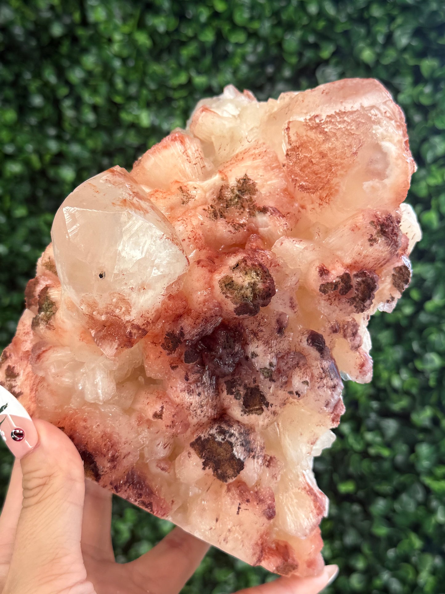 Stilbite with Hematite Dusting and Calcite - India - 1.5kg