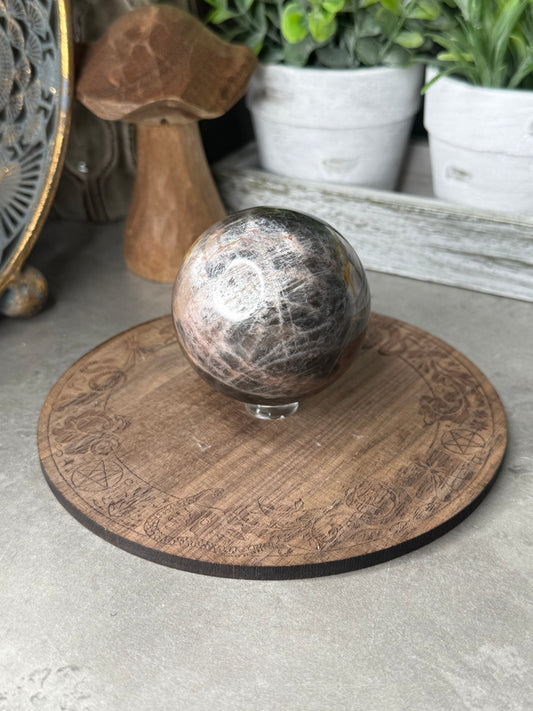 Black Moonstone Crystal Sphere - 134g