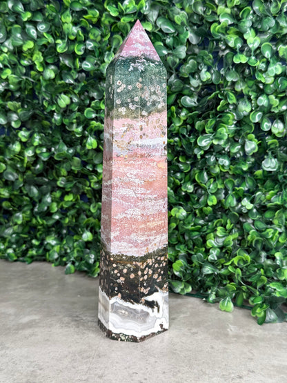 Pink Ocean Jasper Large Statement Tower 770g