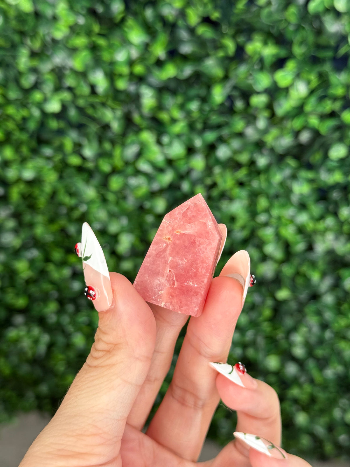 Rhodochrosite mini tower Crystal carvings