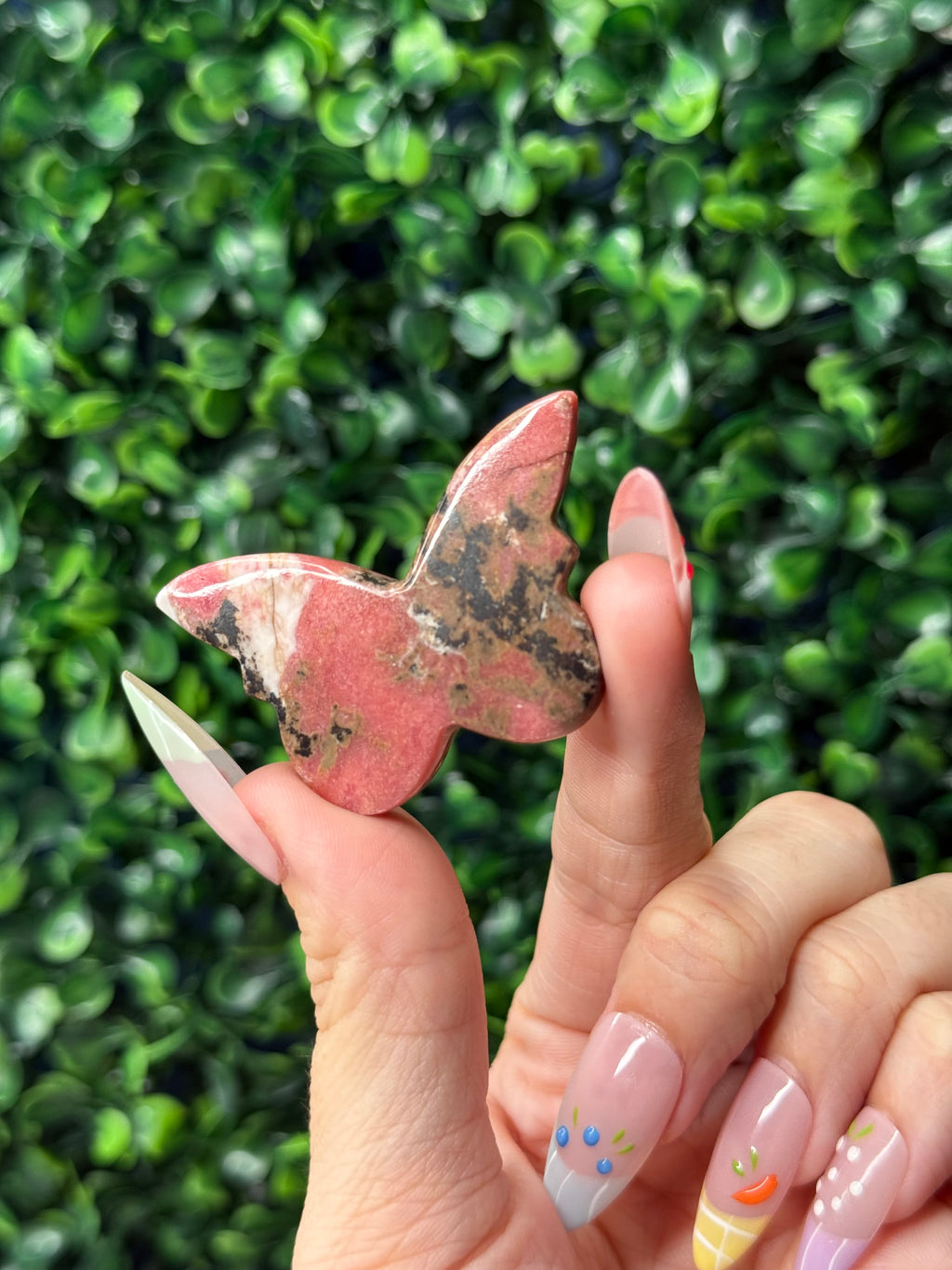 Rhodonite Mini Butterfly Crystal Carvings - Pakistan