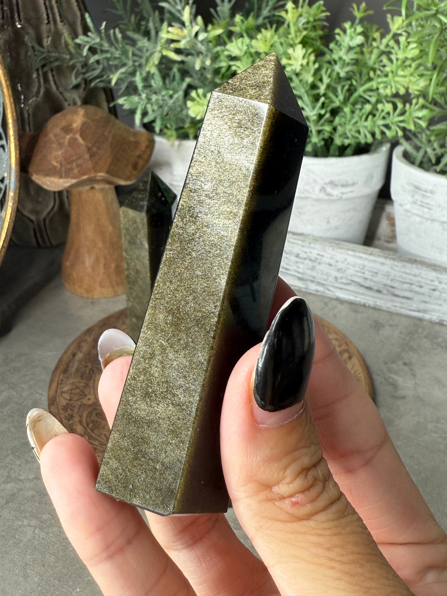 Gold Sheen Obsidian Crystal Towers