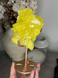 Sulphur Specimen with Custom Gold Stand - A