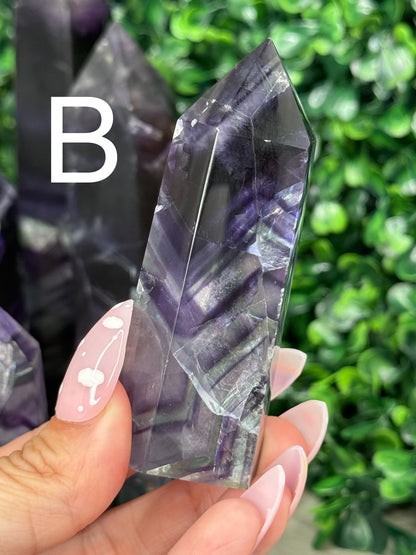 Dark and Moody Flourite Towers Crystal Carvings Imperfect