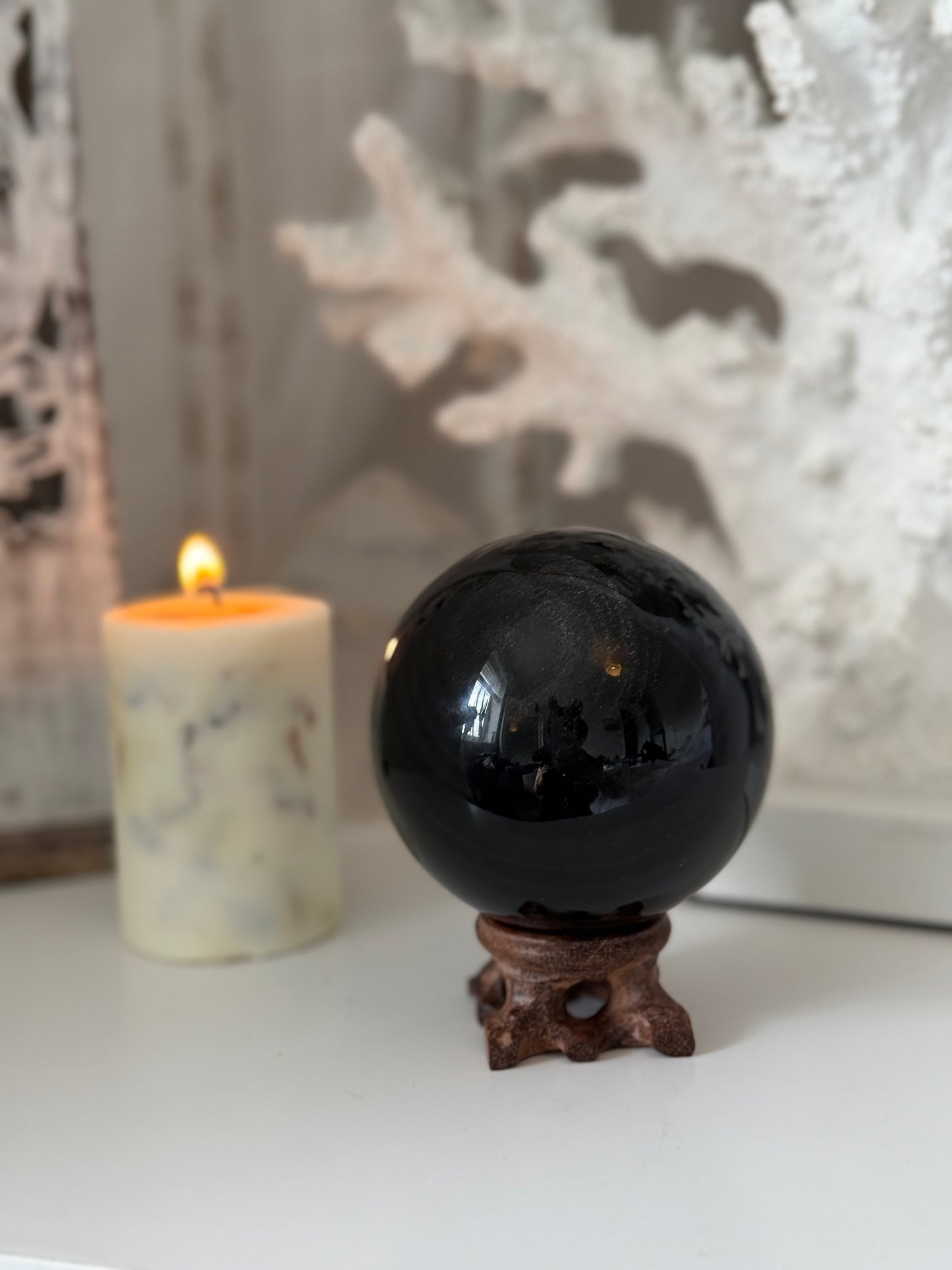 Silver Sheen Obsidian Sphere